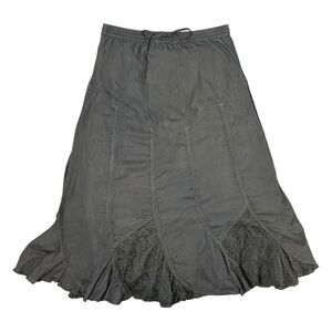 Y2K Chaundry Black Maxi Knit Detail Parachute Skirt Size Large